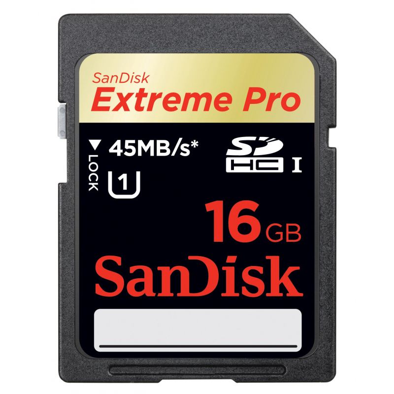 MCL Audio Visual  Sandisk 16gb extreme pro 45mb/s sdhc uhs-1