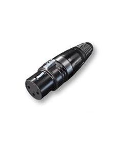 Hicon HI-X3CF-B 3-Pin XLR Female Cable Connector Black with Silver Pins
