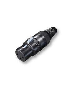 Hicon HI-X3CF-M 3-Pin XLR Female Cable Connector Black with Silver Pins