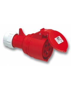 PCE 225-6 32A 5 Pole 3 Phase IP44 Socket - 415V Red