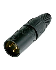 Neutrik NC3MX-B - XLR Male Cable Connector - Black Finish Gold Contacts
